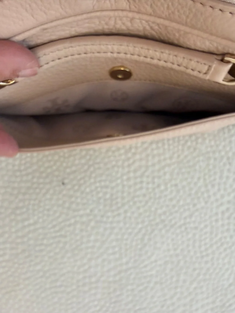 Tory Burch Bombé Chain Crossbody Bag Light Oak Blush Pink Leather